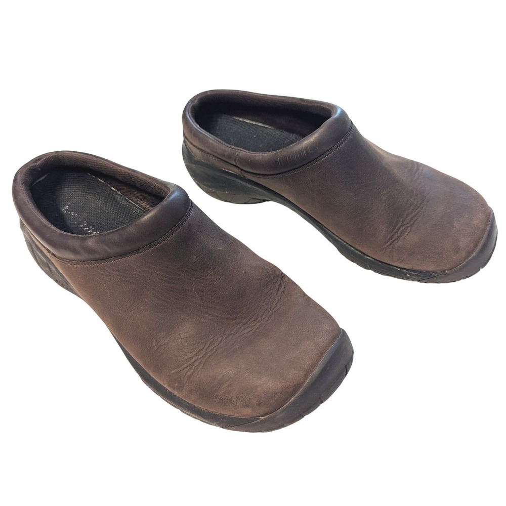 Merrell Encore Q2 Breeze Brown Leather Clogs Womens 7.5 W J002114W Slip On Shoes